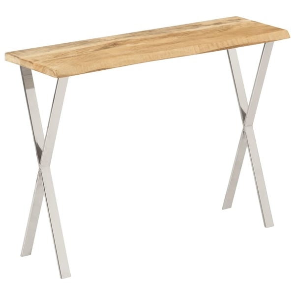 vidaXL Konsollbord med naturlig kant 105x33x76 cm heltre mango