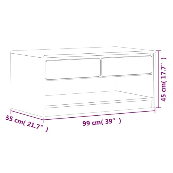vidaXL Salongbord SAUDA eik 99x55x45 cm heltre furu