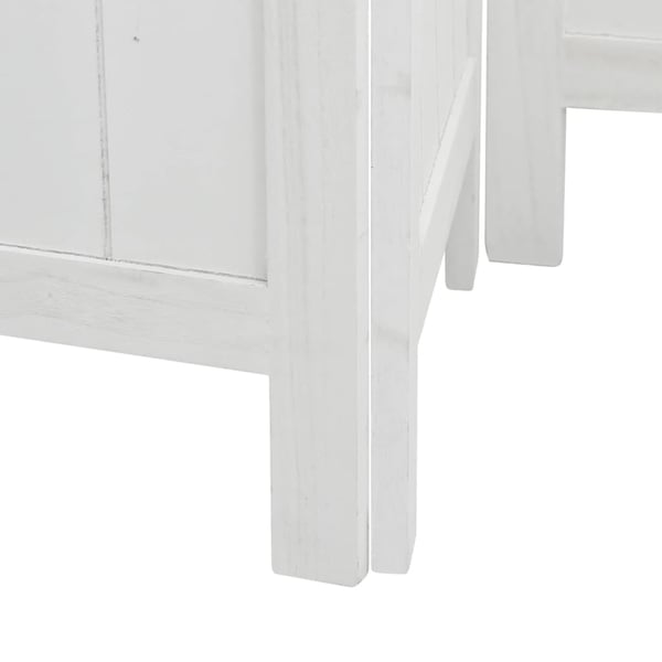 vidaXL Romdeler 4 paneler hvit heltre keisertre