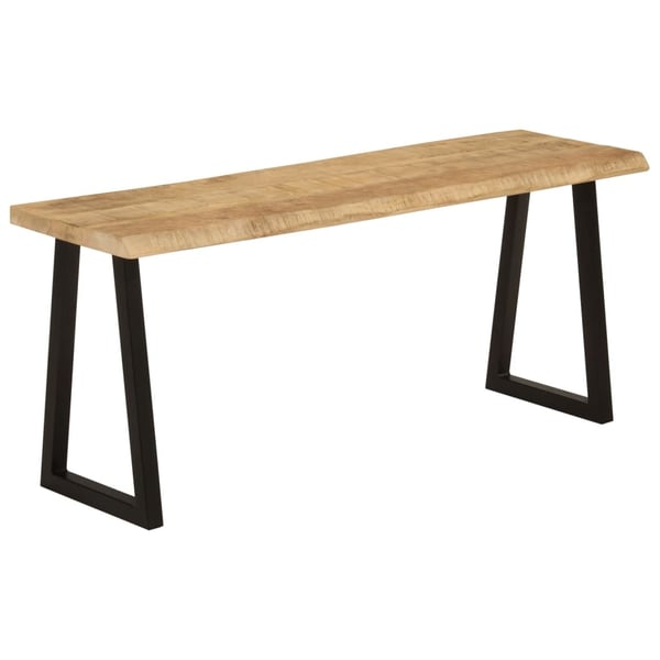 vidaXL Benk med naturlig kant 105 cm heltre mango