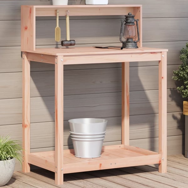 vidaXL Pottebord med hyller 82,5x50x109,5 cm heltre douglasgran