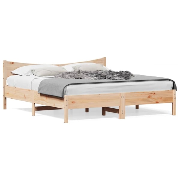 vidaXL Sengeramme med madrass 200x200 cm heltre furu