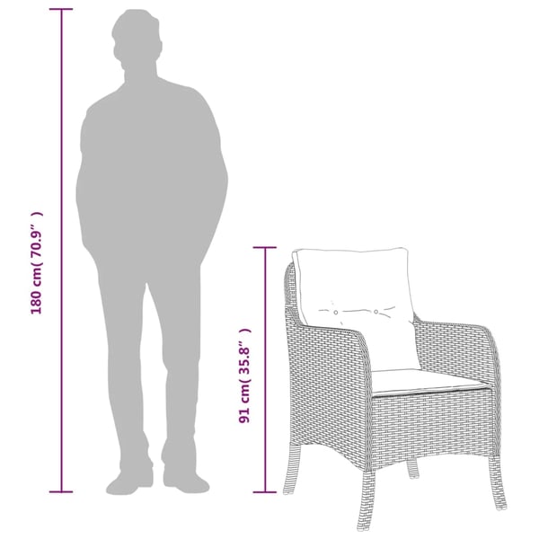 vidaXL spisebordssæt til haven 5 dele med hynder polyrattan beige