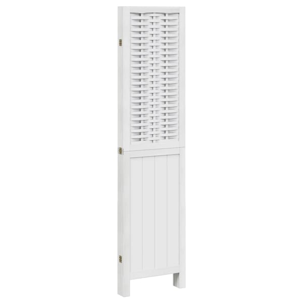 vidaXL Romdeler 4 paneler hvit heltre keisertre