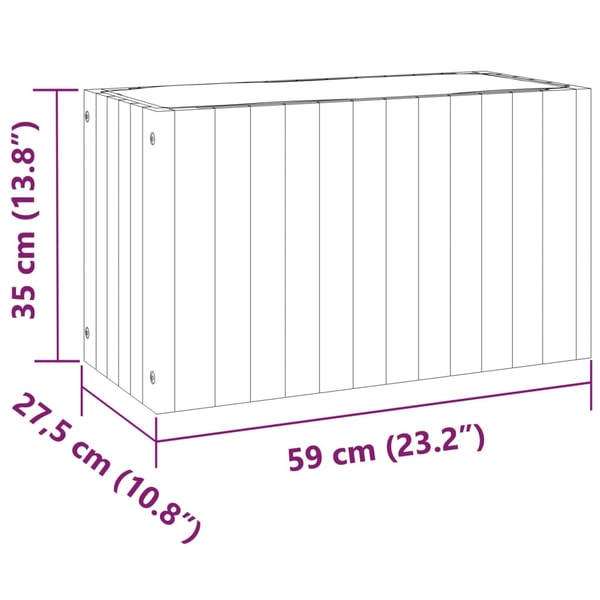 vidaXL Plantekasse 59x27,5x35 cm helte akasie