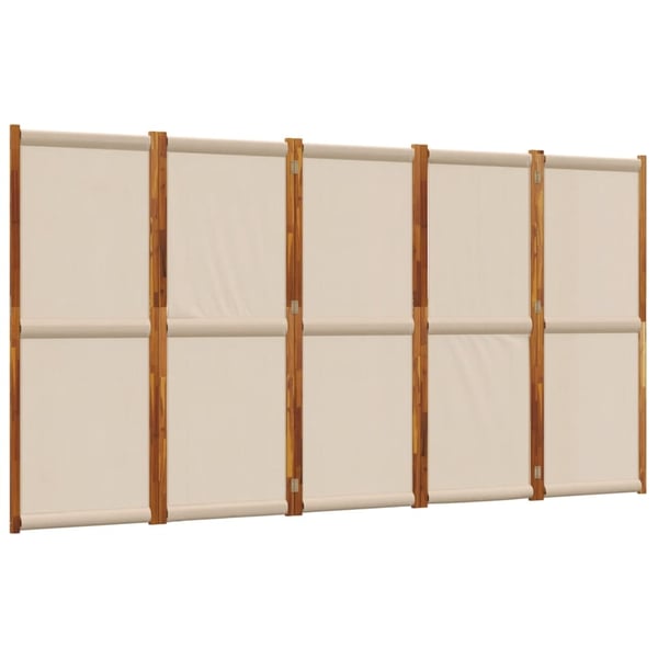 vidaXL Romdeler 5 paneler gråbrun 350x180 cm