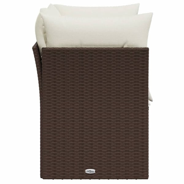 vidaXL 2-personers havesofa med hynder polyrattan brun