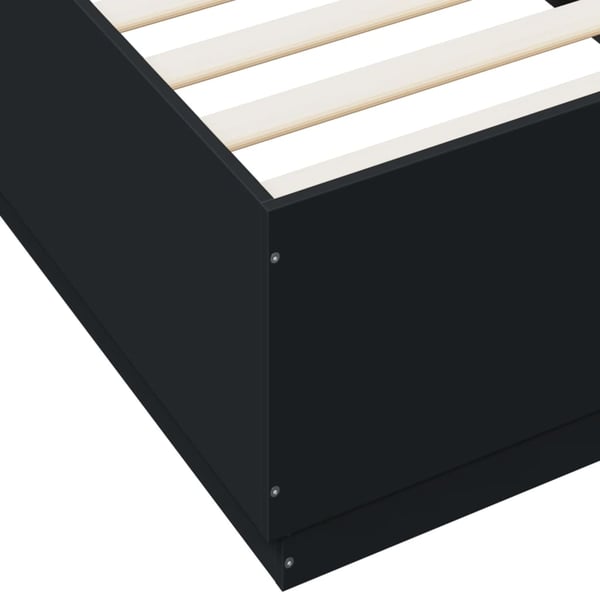 vidaXL Sengeramme med LED-lys svart 90x200 cm konstruert tre