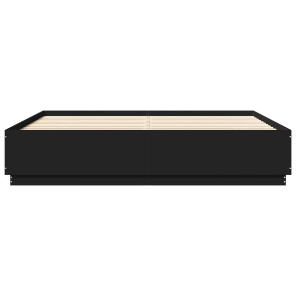 vidaXL Sengeramme med LED-lys svart 200x200 cm konstruert tre