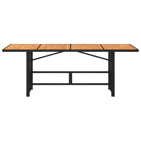 vidaXL Hagebord med topp i akasietre svart 190x80x74 cm polyrotting