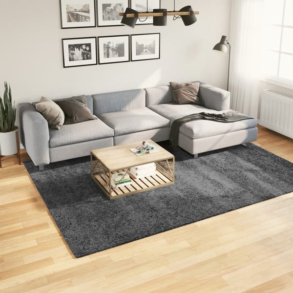 vidaXL Teppe OVIEDO kort luv antrasitt 200x280 cm