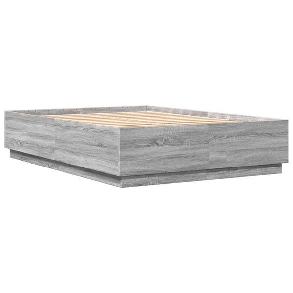vidaXL Sengeramme grå sonoma 150x200 cm konstruert tre