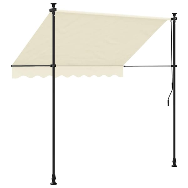 vidaXL Uttrekkbar markise kremhvit 250x150 cm stoff og stål