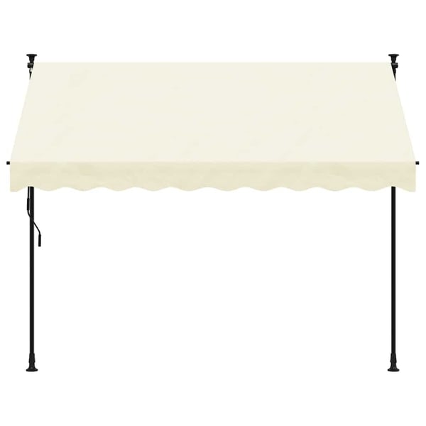 vidaXL Uttrekkbar markise kremhvit 250x150 cm stoff og stål