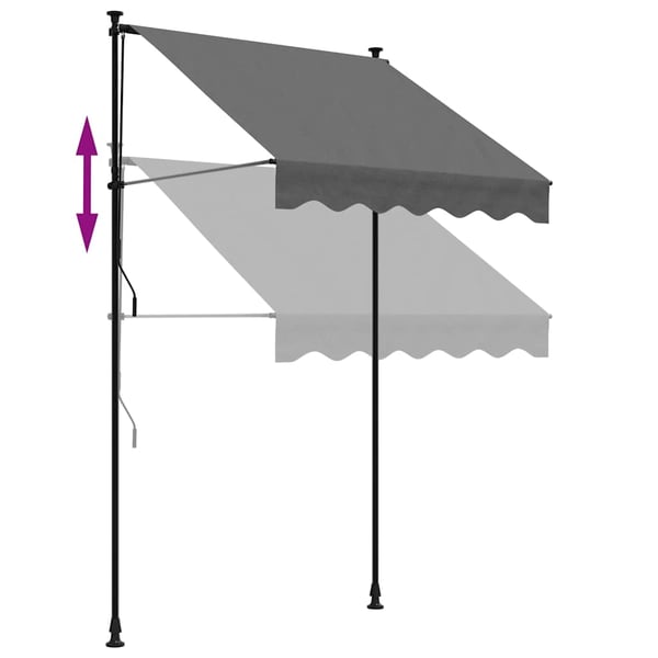 vidaXL Uttrekkbar markise antrasitt 150x150 cm stoff og stål
