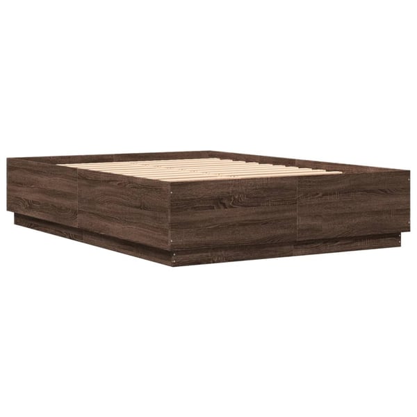 vidaXL Sengeramme med LED-lys sonoma eik 150x200 cm konstruert tre