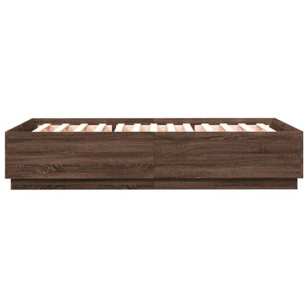 vidaXL Sengeramme med LED-lys sonoma eik 150x200 cm konstruert tre