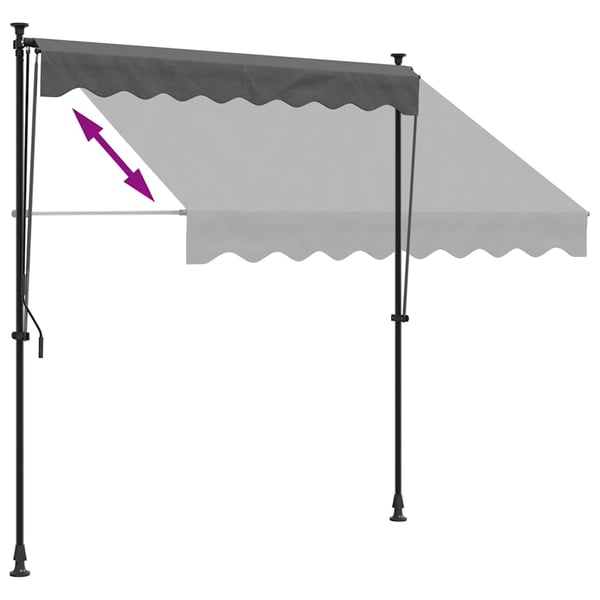 vidaXL Uttrekkbar markise antrasitt 200x150 cm stoff og stål