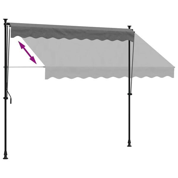 vidaXL Uttrekkbar markise antrasitt 250x150 cm stoff og stål