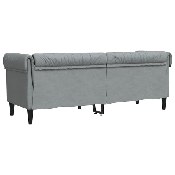 vidaXL 3-personers Chesterfield-sofa stof lysegrå