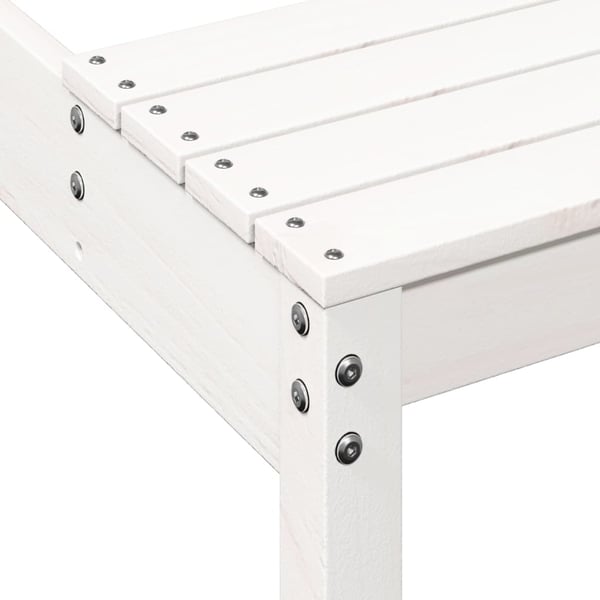 vidaXL Piknikbord hvit 110x134x75 cm heltre furu