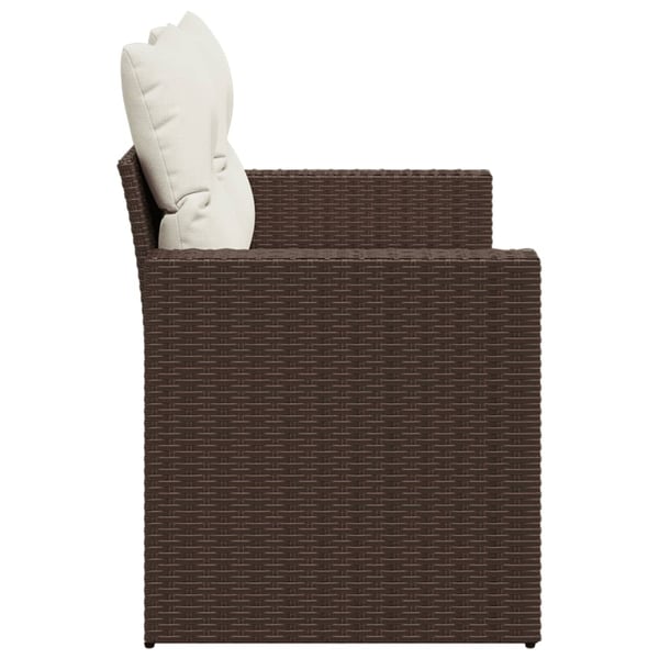 vidaXL 2-personers havesofa med hynder polyrattan brun