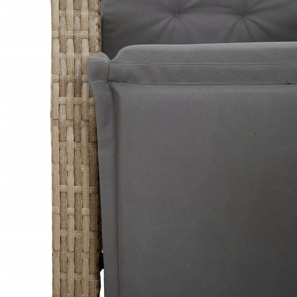 vidaXL spisebordssæt til haven 7 dele med hynder polyrattan beige