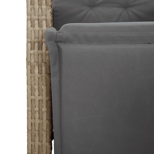 vidaXL spisebordssæt til haven 7 dele med hynder polyrattan beige
