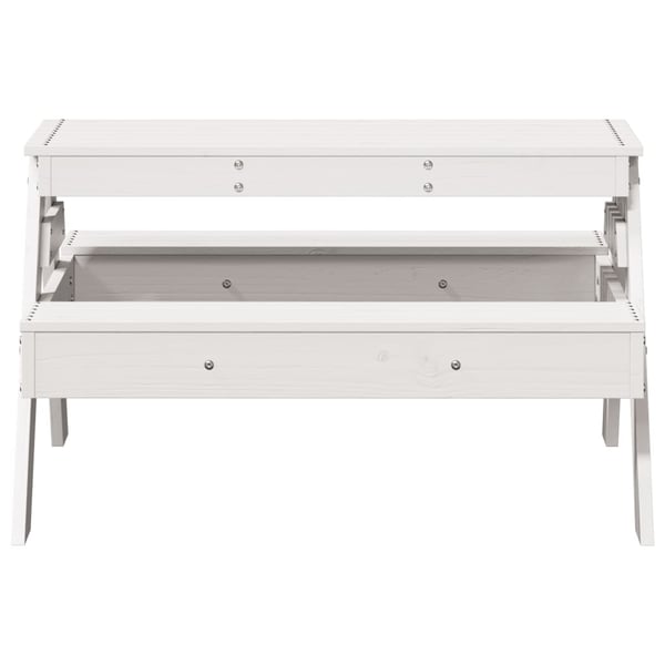 vidaXL Piknikbord for barn hvit 88x97x52 cm heltre furu