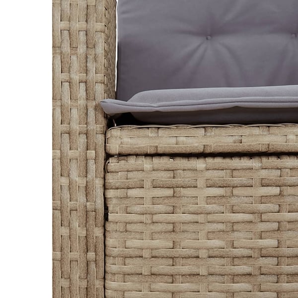 vidaXL spisebordssæt til haven 9 dele med hynder polyrattan beige