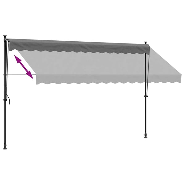 vidaXL Uttrekkbar markise antrasitt 350x150 cm stoff og stål