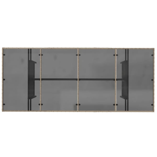 vidaXL Puutarhapöytä lasipöytälevy beige 190x80x74 cm polyrottinki