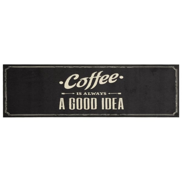 vidaXL Kjøkkenteppe vaskbar Coffee tekst 45x150 cm fløyel
