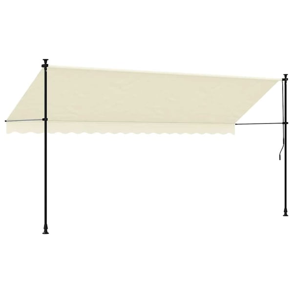vidaXL Uttrekkbar markise kremhvit 400x150 cm stoff og stål