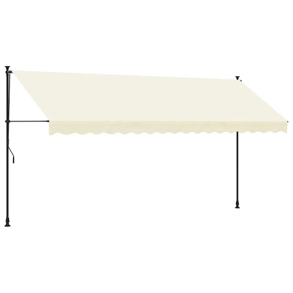 vidaXL Uttrekkbar markise kremhvit 400x150 cm stoff og stål