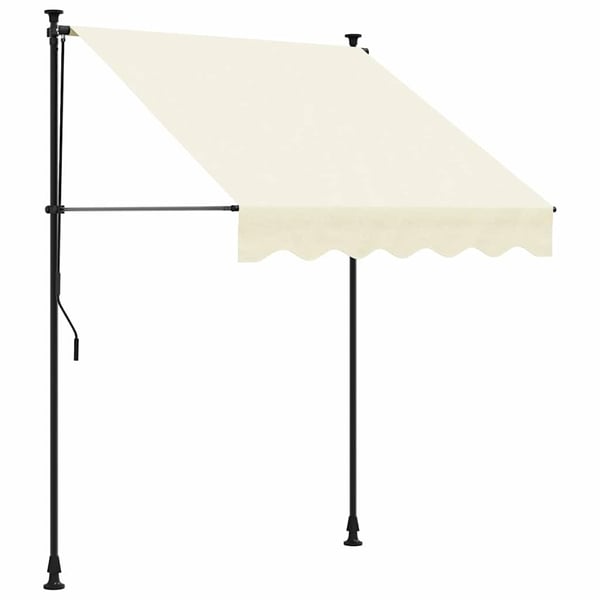 vidaXL Uttrekkbar markise kremhvit 200x115 cm stoff og stål