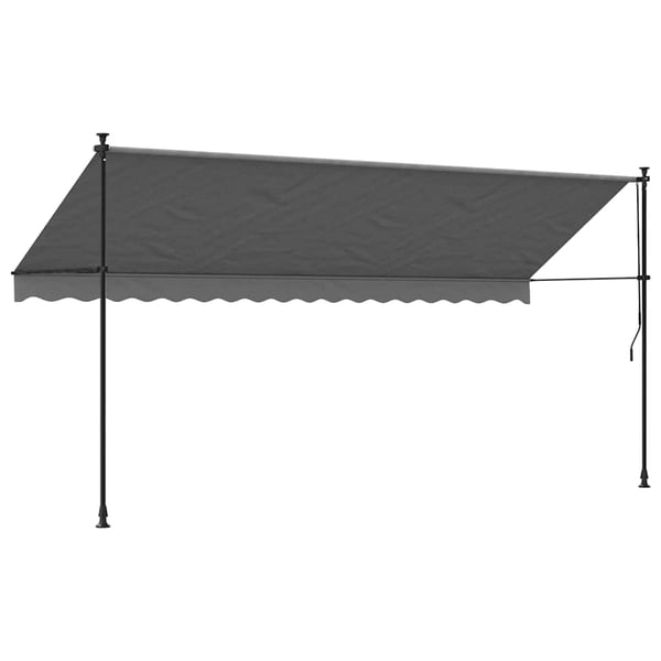 vidaXL Uttrekkbar markise antrasitt 400x150 cm stoff og stål
