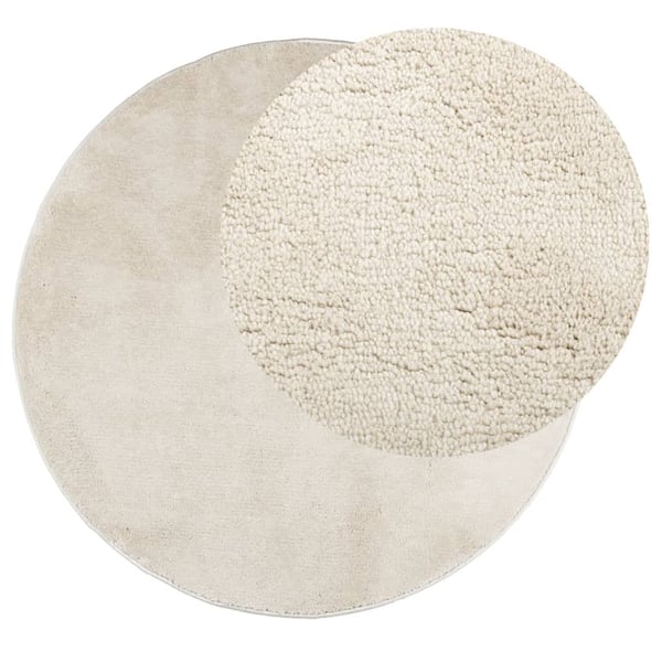 vidaXL Teppe OVIEDO kort luv beige Ø 120 cm