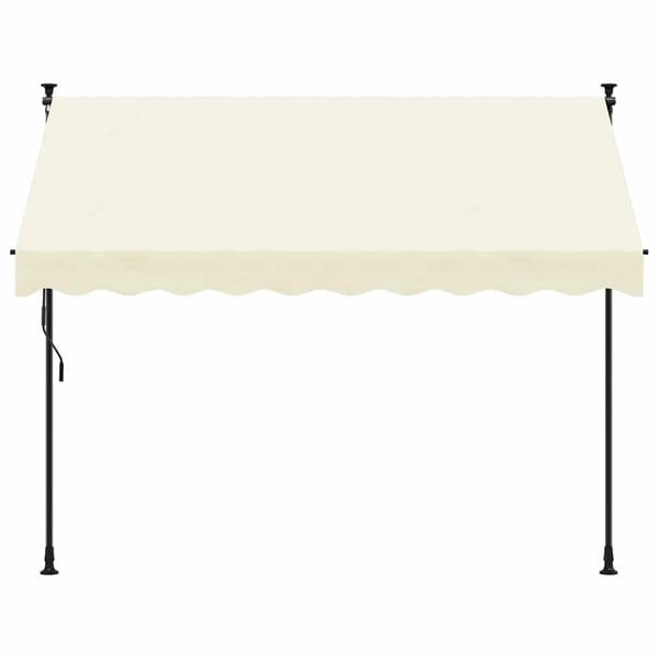 vidaXL Uttrekkbar markise kremhvit 300x150 cm stoff og stål