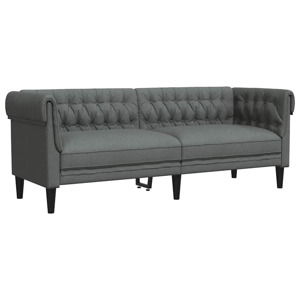 vidaXL 3-personers Chesterfield-sofa stof mørkegrå