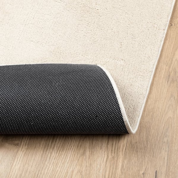 vidaXL gulvtæppe OVIEDO 120x120 cm kort luv beige