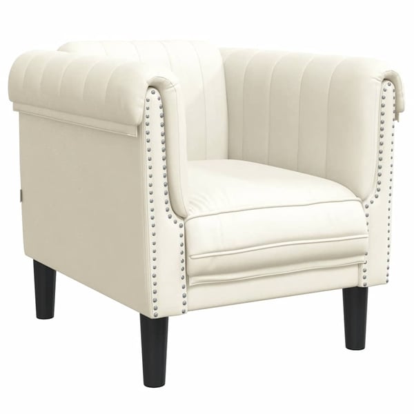 vidaXL sofastol velour cremefarvet