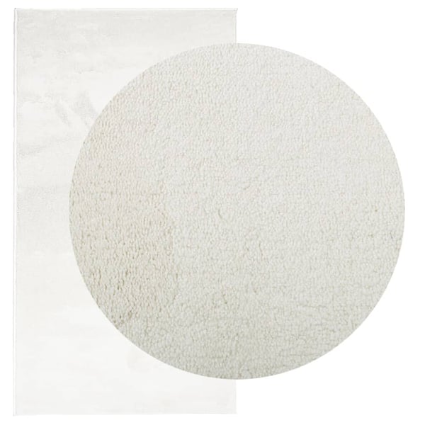 vidaXL gulvtæppe OVIEDO 60x110 cm kort luv cremefarvet