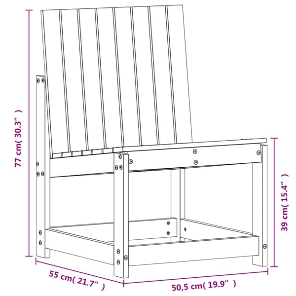 vidaXL Hagestol 50,5x55x77 cm heltre douglasgran