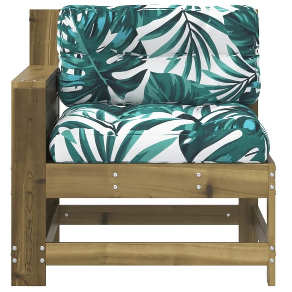 vidaXL Hagesofa med armlene og pute impregnert furu