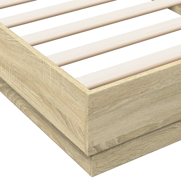 vidaXL Sengeramme uten madrass sonoma eik 90x200 cm konstruert tre