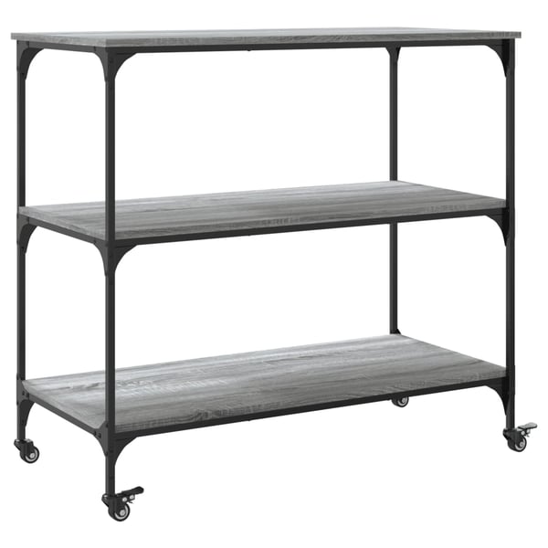 vidaXL Keittiövaunu harmaa Sonoma 102x50x95 cm tekninen puu