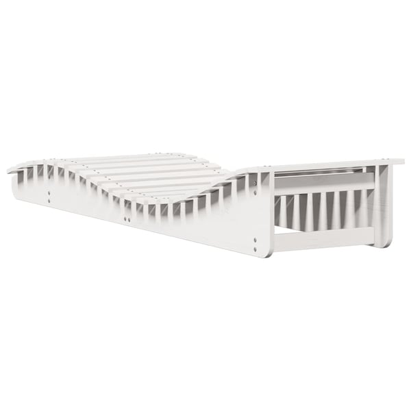 vidaXL Solsenger 2 stk hvit 205x60x31,5 cm heltre furu