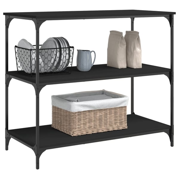 vidaXL køkkenvogn 102x50x95 cm konstrueret træ sort