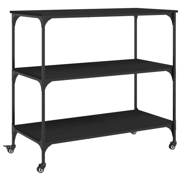 vidaXL Kjøkkentralle svart 102x50x95 cm konstruert tre